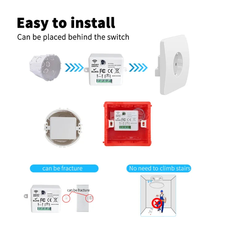 86 Wireless Smart RF 433Mhz 100-220V Wall Panel with Remote Control Mini Relay Receiver Home Led Light Lamp Switch