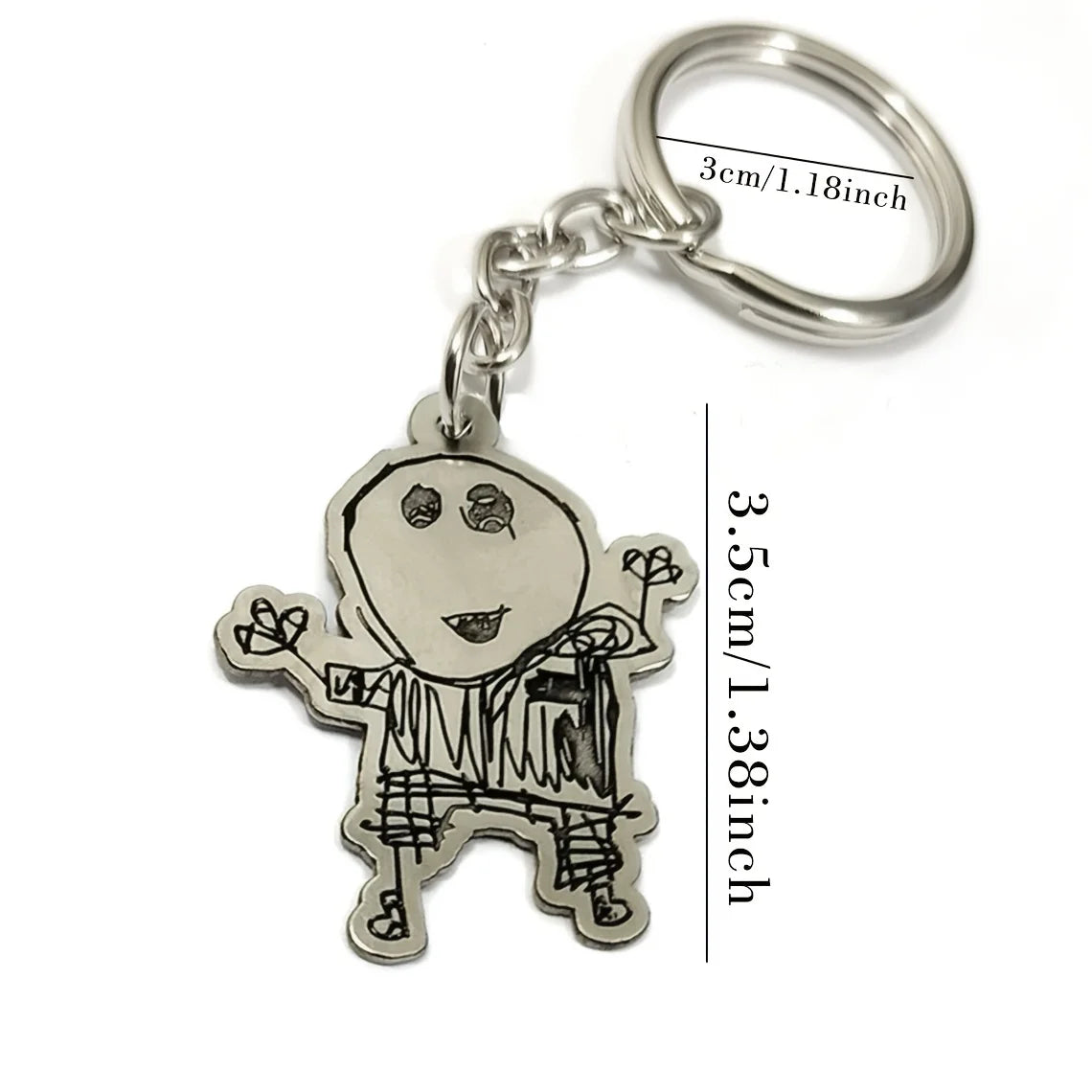Personalized Custom Engraved Stainless Steel Keychain | Hand-Drawn Art, Photos, Cartoons, Anime, Celebrity and Family Image Engraving | Unique Souvenir Gifts