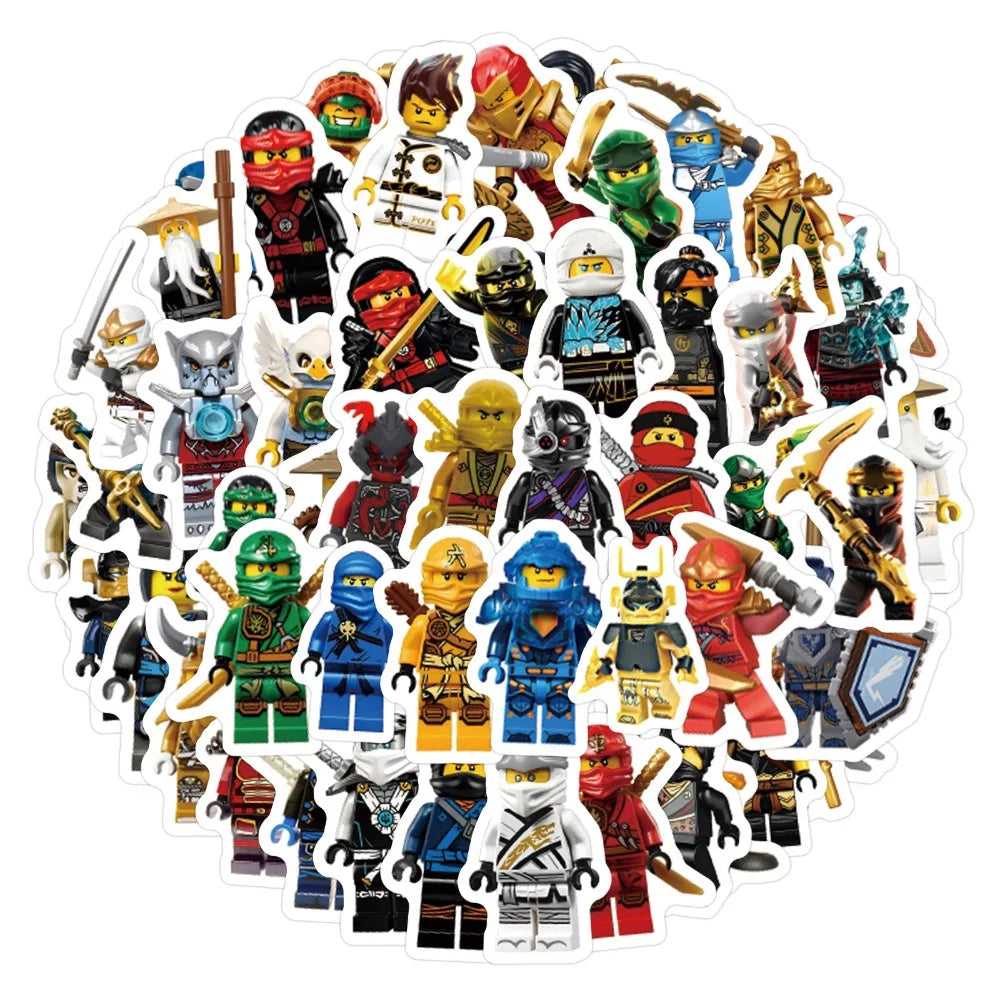 105pcs Cartoon Ninja Graffiti Stickers Kai Smith Lloyd Jay Walker Sensei Wu Mini Decoration Decals Kids Toys DIY Stickers