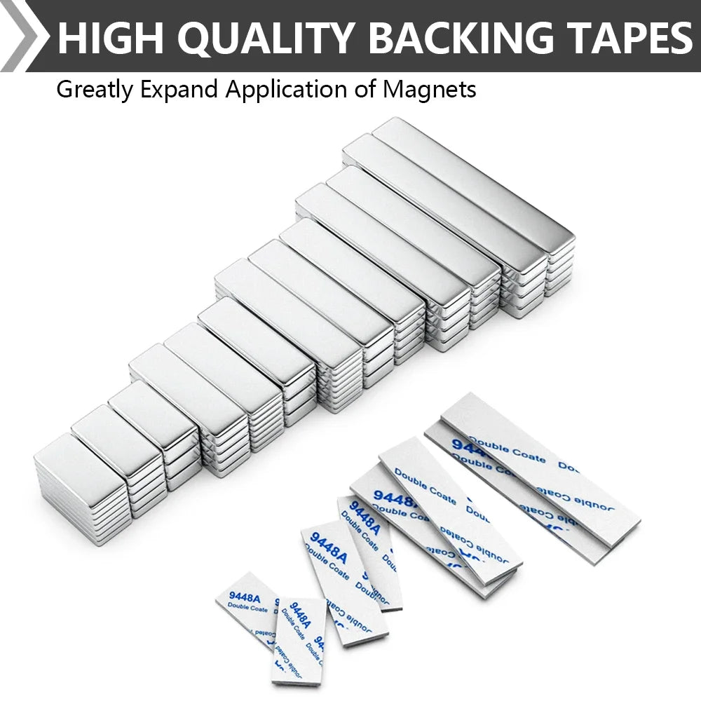 Super Powerful Magnet Neodymium With double-sided adhesive Magnet Block NdfeB N35 Strong Permanent Magnetic imanes Refrigerator
