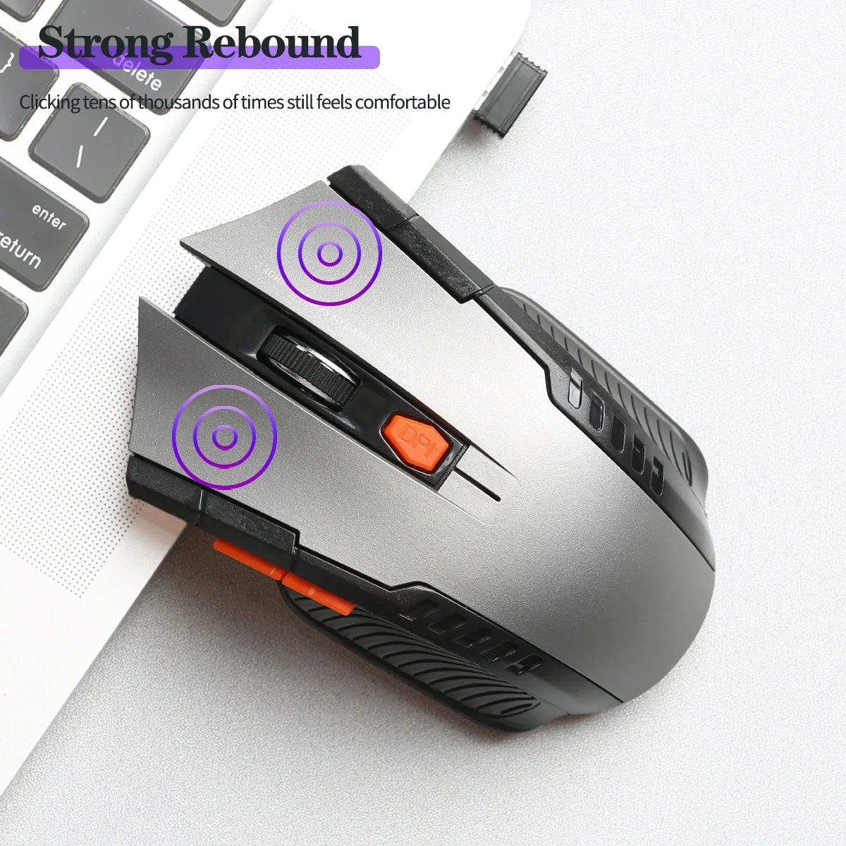 Ergonomic 2.4G Wireless Mouse 6 Buttons Portable Wireless Mouse With USB Receiver Gaming Mouse for PC Laptop Desktop Computer
