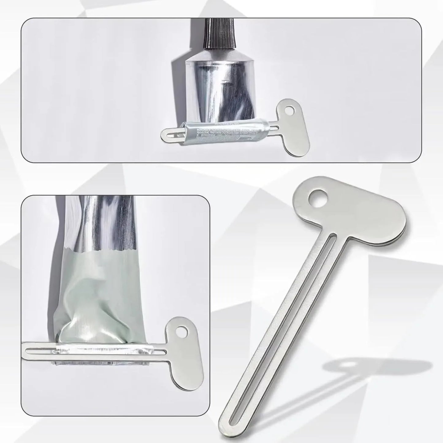 1 Pcs Silvery Metal Tube Squeezer Keys, Toothpaste Metal Hair Dye Color Key Roller Dispenser Tool Durable Processing,Toothpaste and Hair Color Dispenser Tool, Daily Living Tube Squeezing Aids