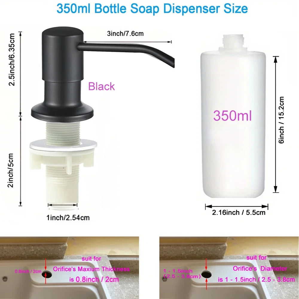 Stainless Steel Pump Useful Kitchen Sink Tools Home Product500ml / 350ml Bottle Liquid Soap Dispensers Durable New