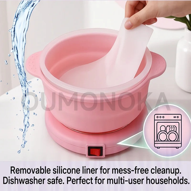 Silicone Depilatory Shaving Wax Heater  Machine for Depilation Professional Home Appliance SPA Paraffin Pot Foldable Wax Heater
