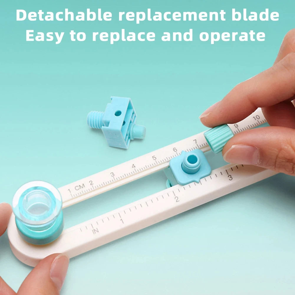 360-degree handmade compass knife, precise binder-making tool, suitable for school and office supplies, handmade craft items