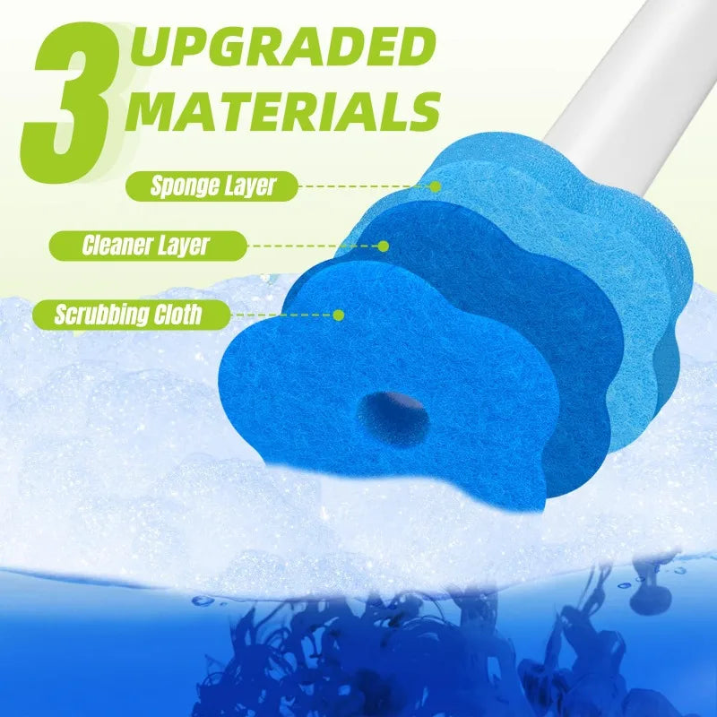 Toilet Brush With Disposable Replacement Head Kits Upgrade Long Handle Bathroom Cleaning Brush For Home Wc Accessories