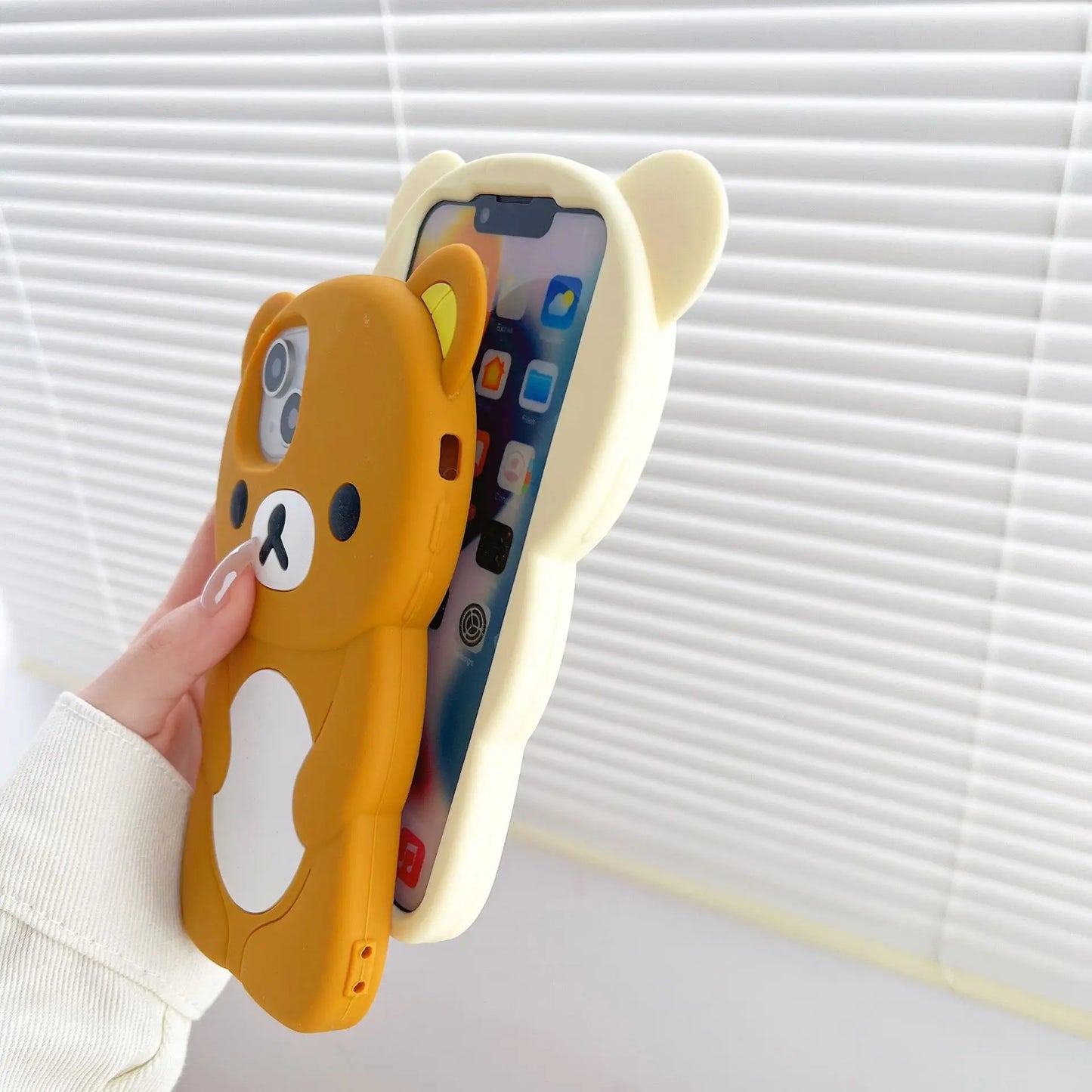 For iPhone 17 16 15 14 13 12 11 Pro Max Xs XR 6 7 8 Plus Cute Rilakkuma Bear Soft Silicone Cover Case