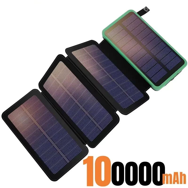200000mAH Solar Power Bank Folding Solar Panels 5V 2A USB Output Portable Outdoor Camping Sun Power For IPhone Android