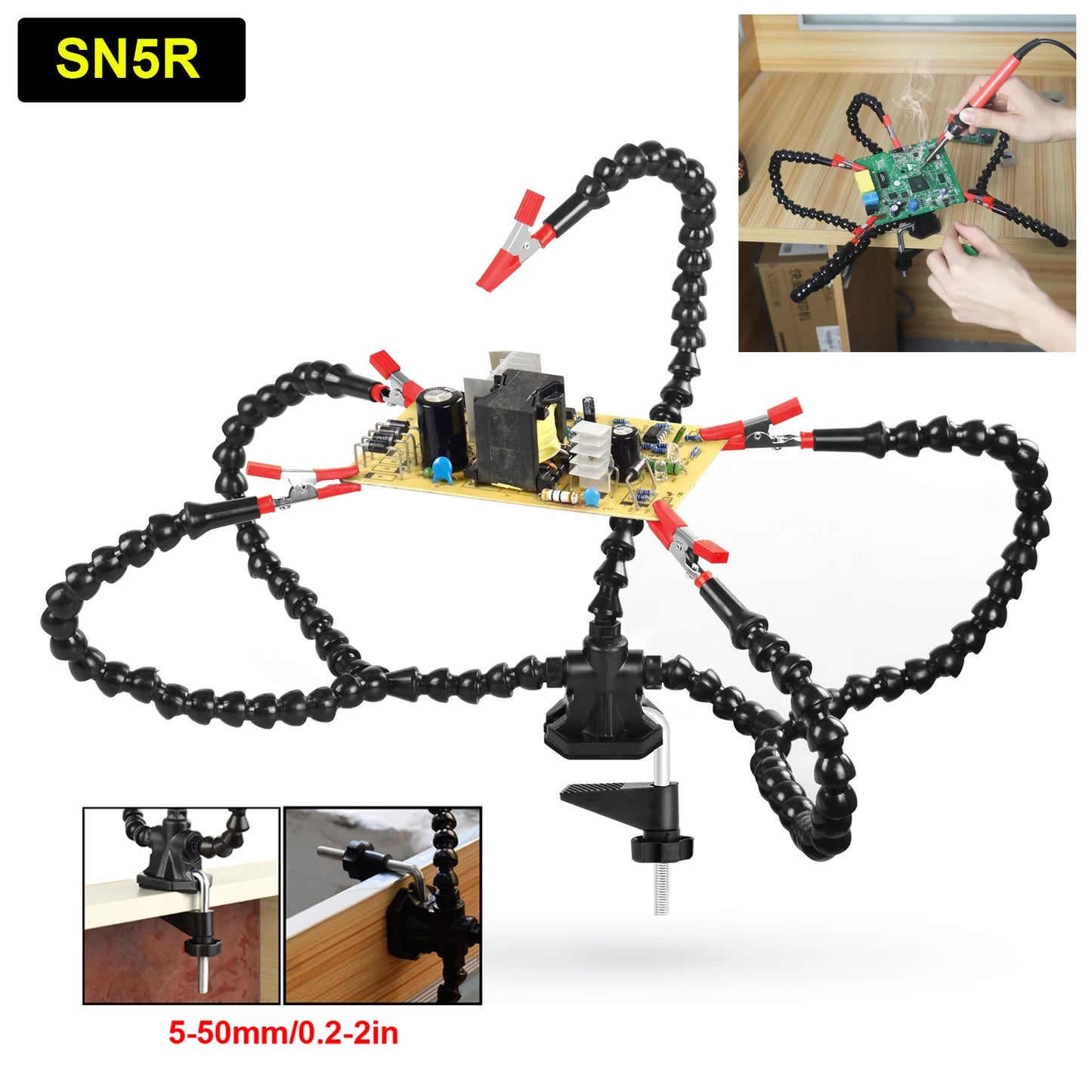 NEWACALOX Helping Hands Third Hand Soldering Tool PCB Holder Vise Table Clamp Solder Stand for PCB Repair Jewelry Crafts