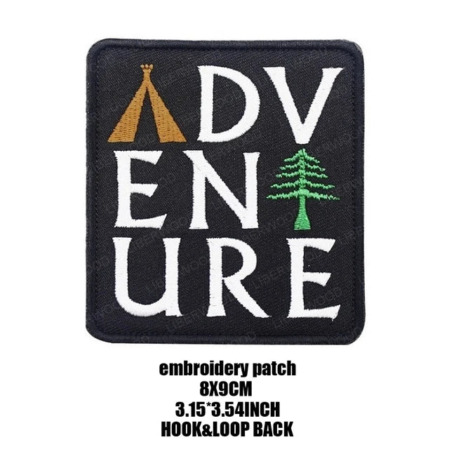 Outdoor Camping Tactical Patch Compass Wolf Embroidered Patch HOOK LOOP Badge Fit Backpack Jacket Clothing stickers