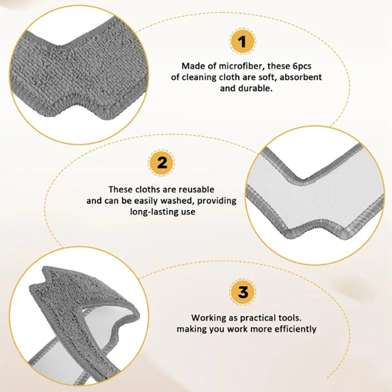 Replaceable Cleaning Cloth Rag For ABIR WD8 Window Cleaner Robot,Reusable Washable Clothes Rags for Windows Glass Thick Mopping