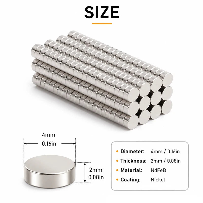 3D Printing Tools Kit 4x2mm 3D Printing Magnets N35 NdfeB Permanent Powerful Round Magnetic Imanes 3D Printer Tool for DIY Model