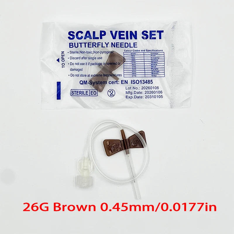 50 PCS Disposable Screw-type Butterfly Infusion Needle Double-wing Infusion Needle for Pet Care Room Suitable for Cats and Dogs