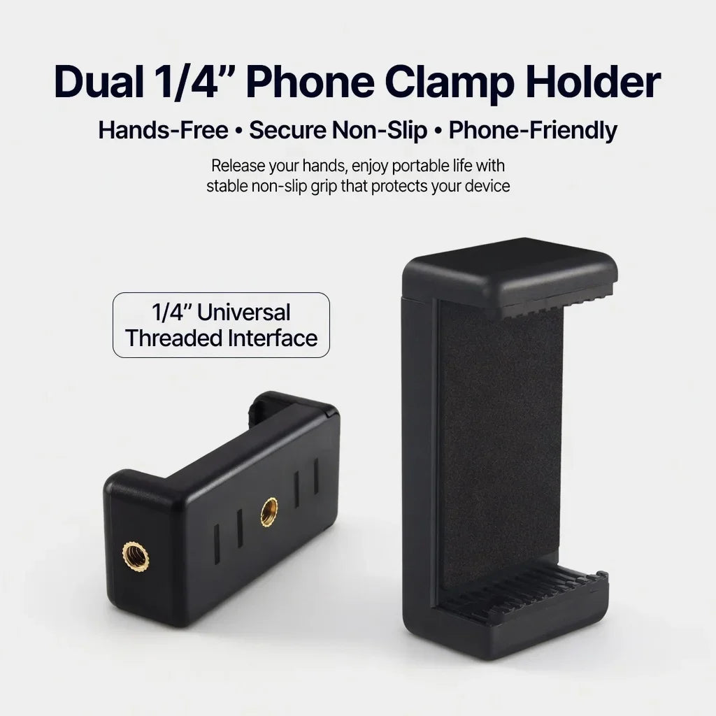 Tripod Mount 1/4'' Screw Holder Clip Adapter for Smartphone Video Recording Vlog Photography Stand Accessories