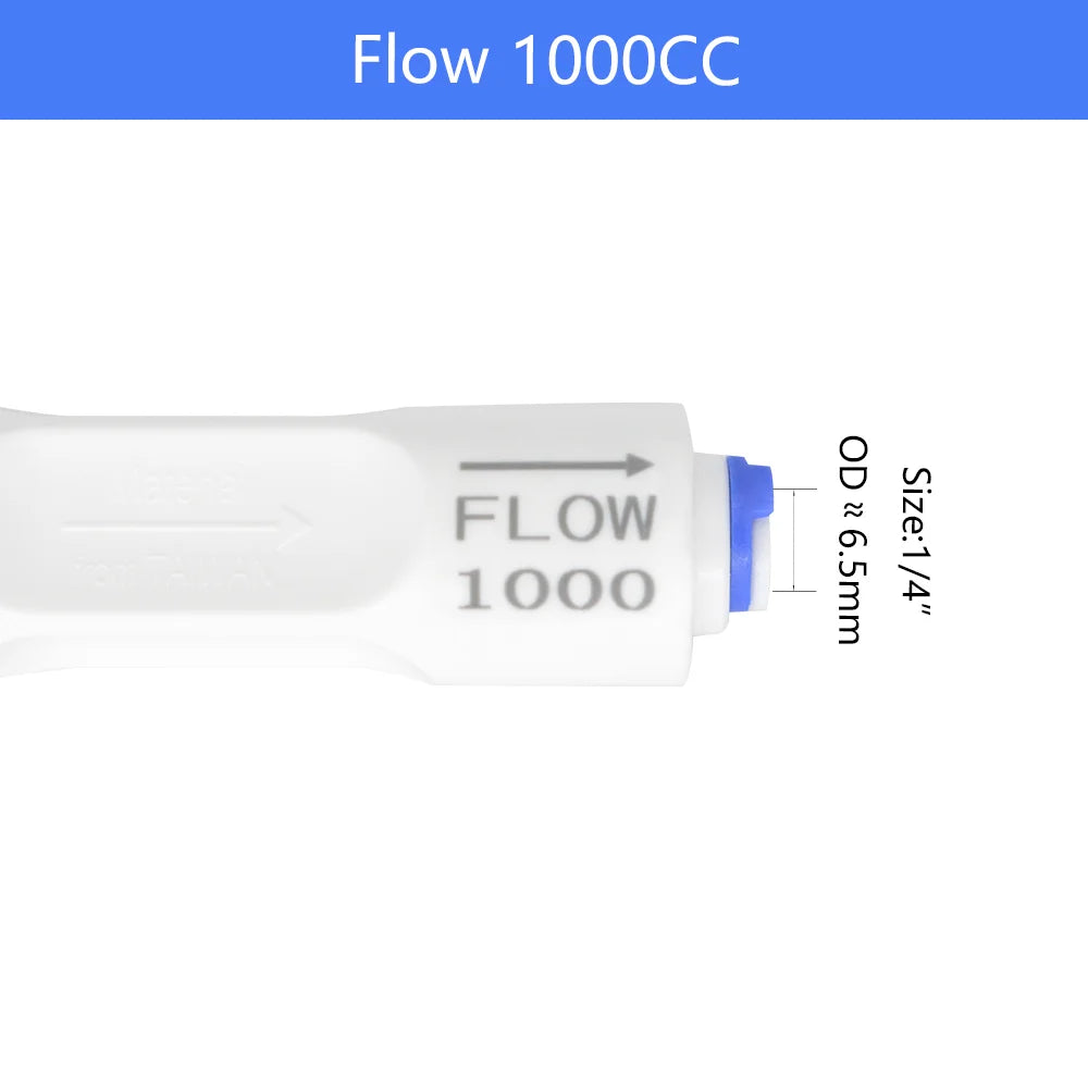 YQBS Waste Water Flow Restrictor  300CC 450CC 800CC 1500CC Regulater 1/4" OD RO Water System Hose Reverse Osmosis