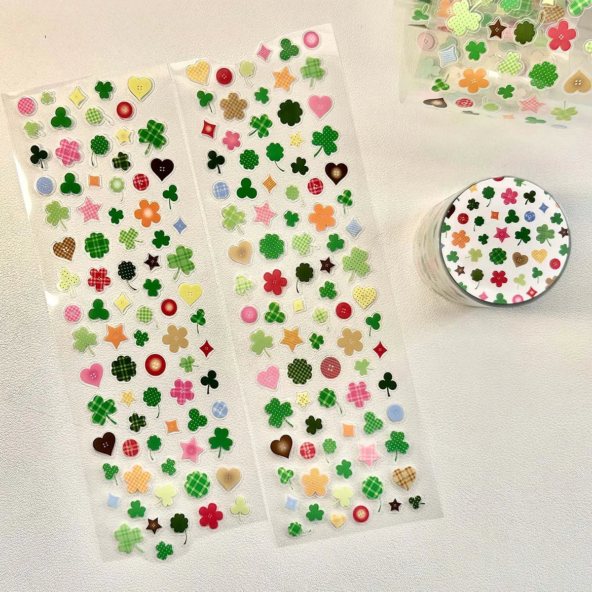 PET Doodle Sticker Tapes Clover Stickers Glasses Idol Cards Deco Salt Style Scrapbook Journal DIY Decor Supplies