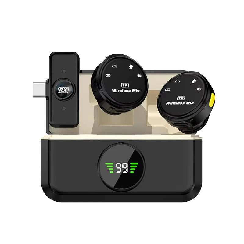 Lavalier Lapel Professional Dual Wireless Microphone Tie Buttonhole Mic Mini For iPhone Android Mobile Cell Phone PC Micro Audio