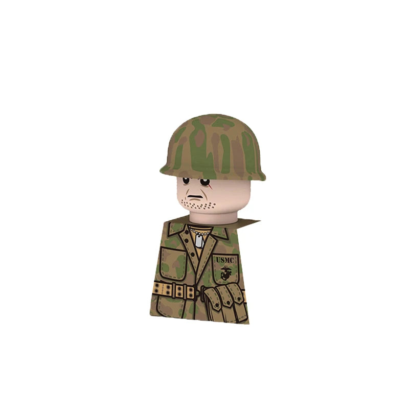 Military US Army Soviet Figures Soldiers MOC Building Blocks Medic Sniper Rifle Bunijon Hat Helmets Children's Toy Gift B145