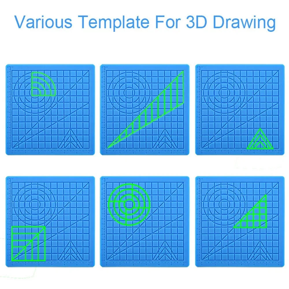 3D Printing Pen Silicone Mat DIY With 2 Finger Protectors Template Drawing Tool Silicone Pad Drawing Tools for Kids Adults