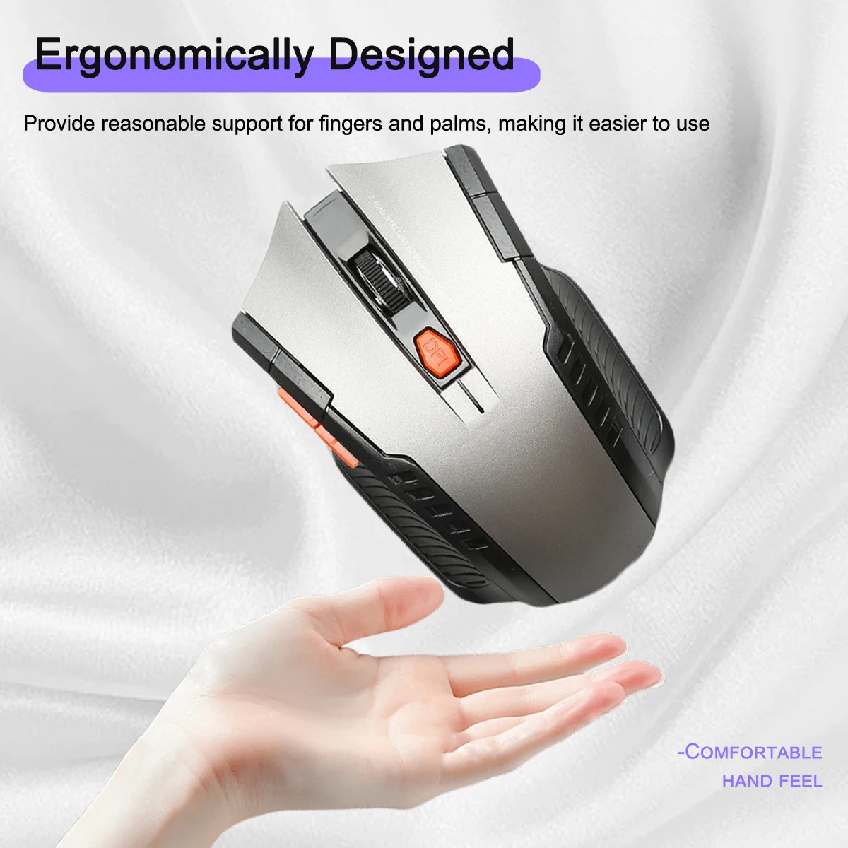 Ergonomic 2.4G Wireless Mouse 6 Buttons Portable Wireless Mouse With USB Receiver Gaming Mouse for PC Laptop Desktop Computer