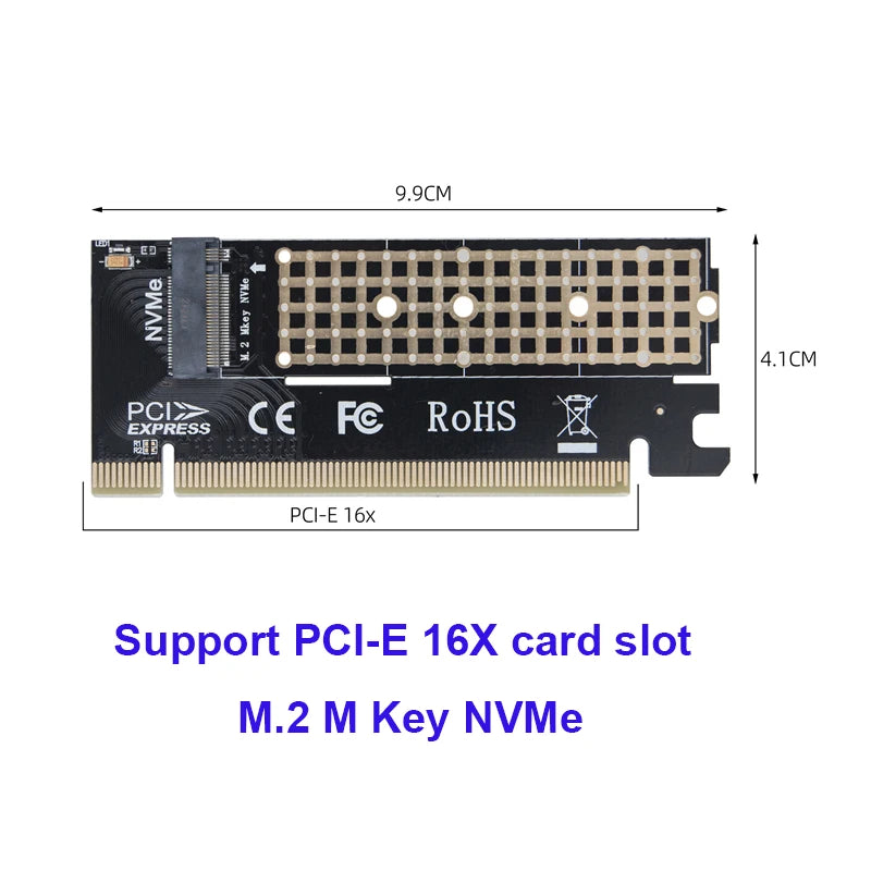 M.2 NVMe M-Key to PCIe 3.0 SSD Adapter Card  PCIe X4 X8 X16 For Desktop PC PCI-E Graphics Card Sot