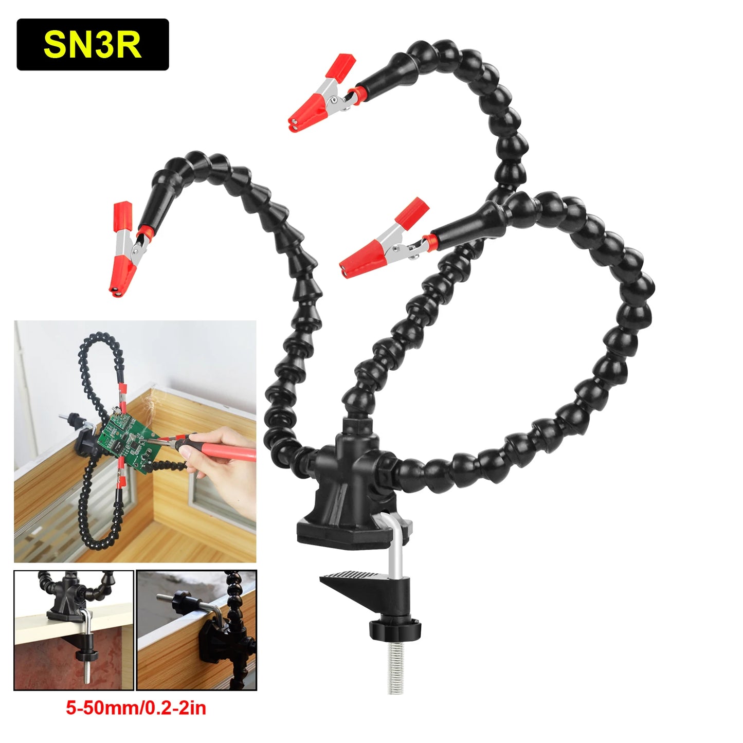 NEWACALOX Helping Hands Third Hand Soldering Tool PCB Holder Vise Table Clamp Solder Stand for PCB Repair Jewelry Crafts