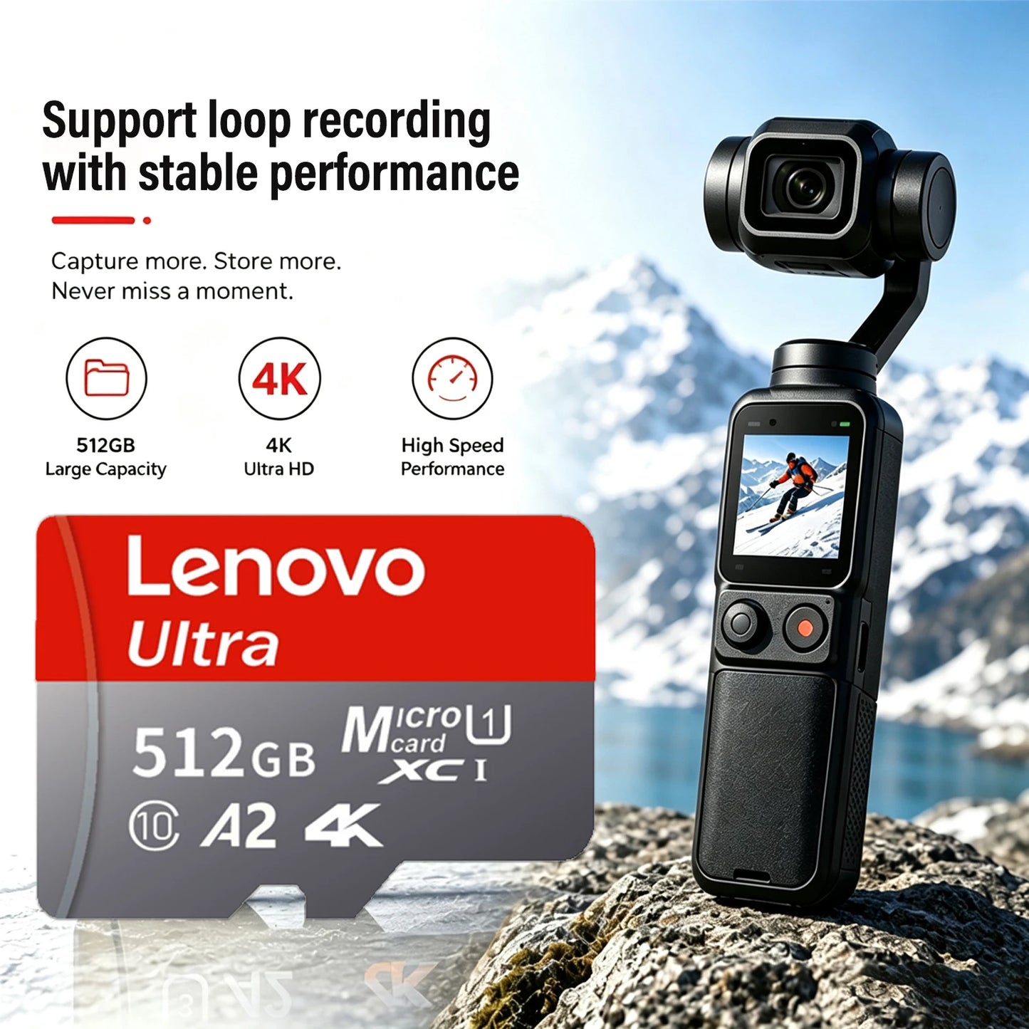 Lenovo Hot Sale Memory Card Class10 High Capacity U3 V30 Micro SD Card Multiple Sizes For Computer/Monitoring/Phone/Camera