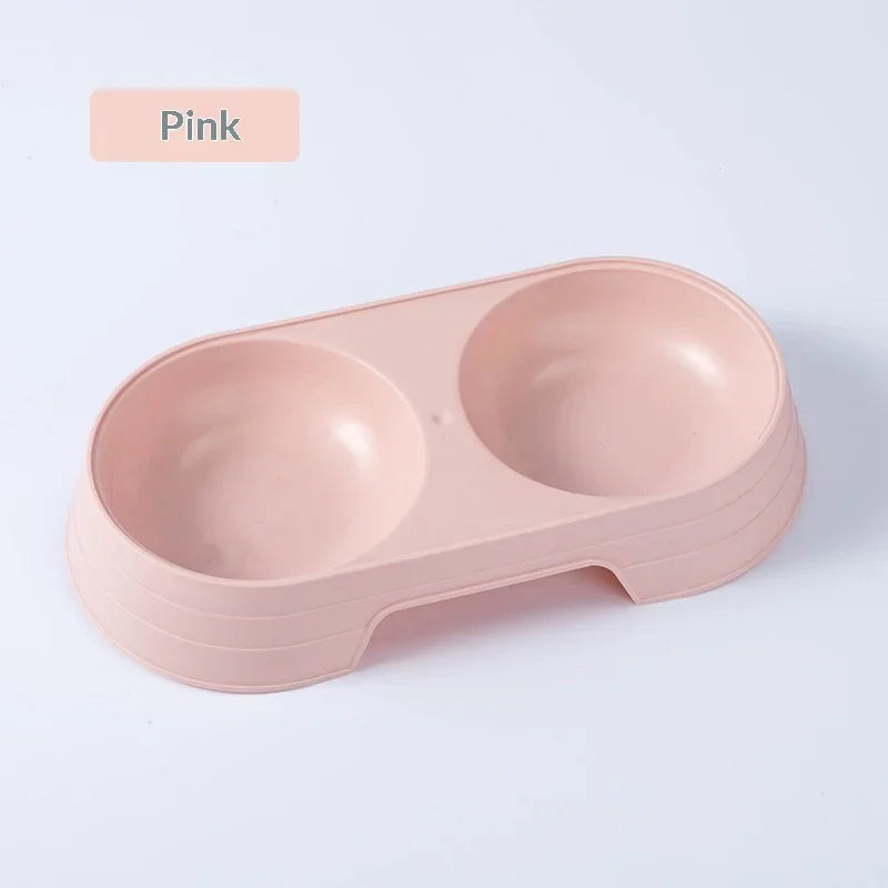 cat ear pet bowl elevated double bowls non-slip feeder dog cat food water bowl eco-friendly durable