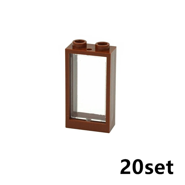 City Window Building Blocks MOC House Door Frame Glass Bricks Parts Compatible 60594  60616 60621 60596 MOC Educational Parts Fo