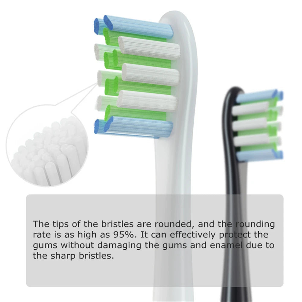 4 Pcs/Pack Electric Toothbrush Rreplacement Heads for Oclean All Models x pro Elite, X, X Pro,Flow,F1,Air 2.With Hygienic Caps