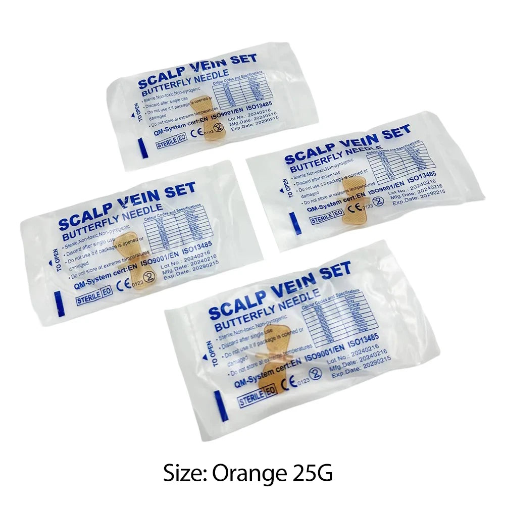 100PCS Disposable Double Wing Butterfly Infusion Needles for Cat Dog Pet Care - Animal Injection Needles