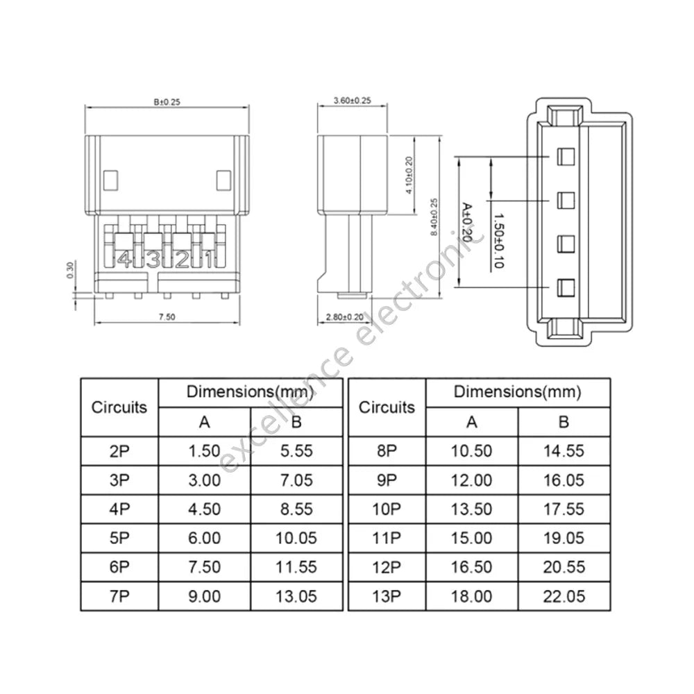 10 Sets/lot JST ZH 1.5mm Spacing 2P 3P 4P 5P 6P Male and Female Air Docking Terminal Supporting Connector ZH1.5