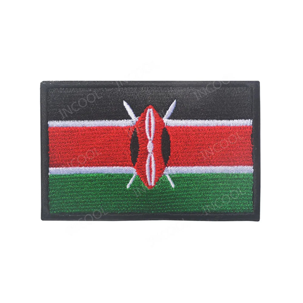 South Africa Egypt Kenya Algeria Nigeria Angola Ghana Morocco Senegal Algeria Flag Embroidered Patches Appliqued Patch For Cap