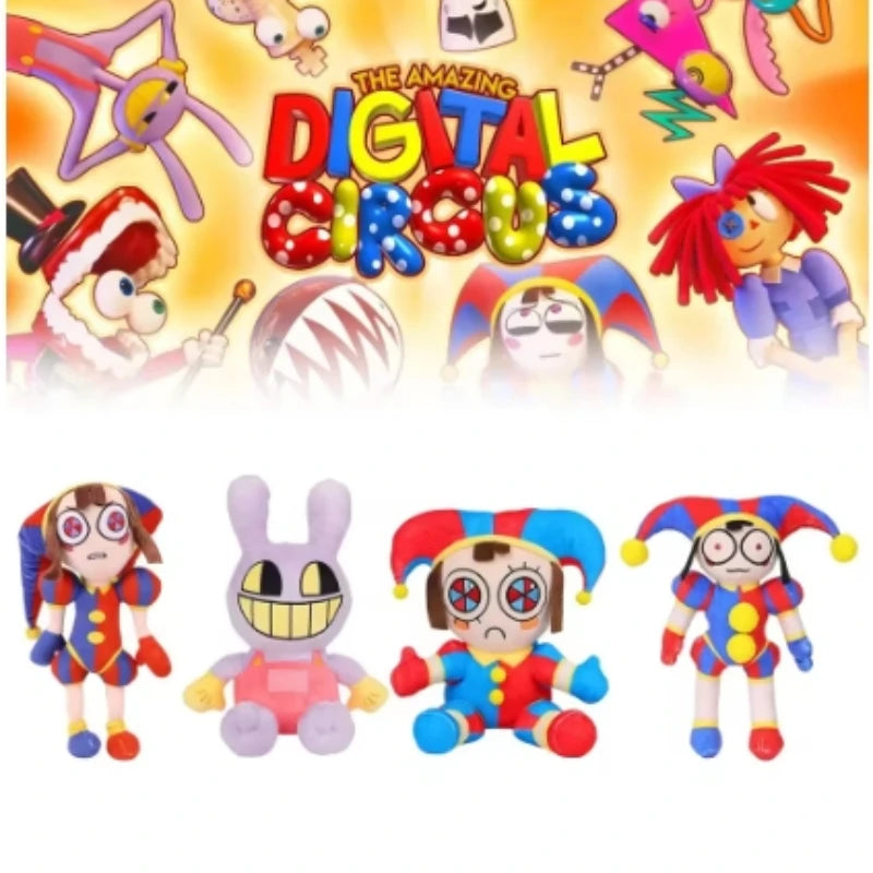 25CM Amazing Digital Doll Circus Maid Jax Plush Magical Rabbit Clown Cartoon Periphery Suitable Fans Home Collection Decoration