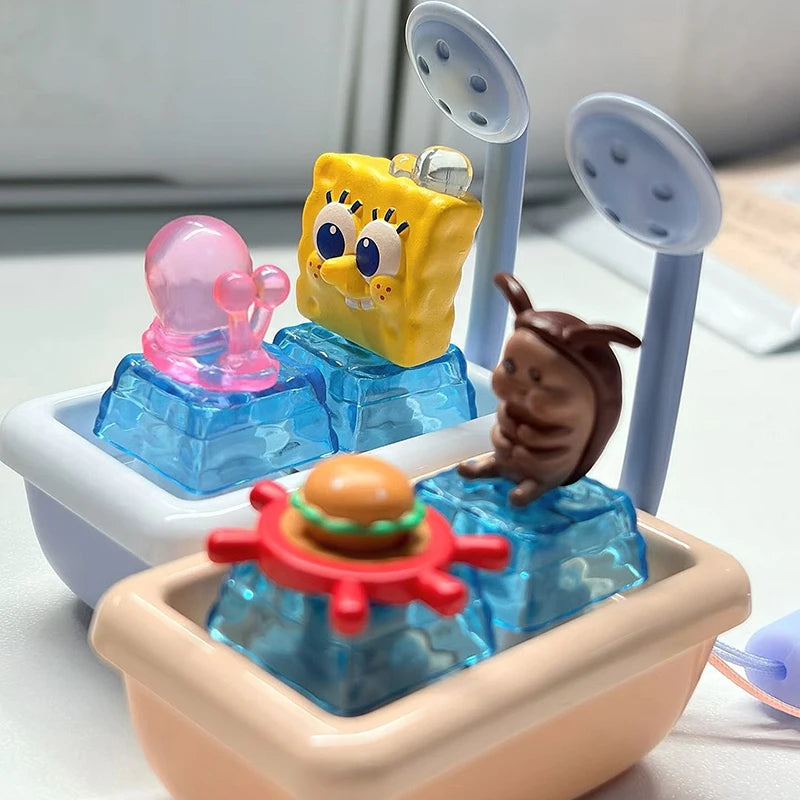 Genuine Spongebob Squarepants 3d Keycap Blind Box Official Movie Peripheral Mr Krabs Squidward Figurine For Mechanical Keyboard