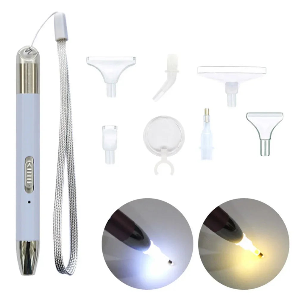 USB Rechargeable 5D Diamond Painting Lighting Point Drill Pen Set Square/Round Drill DIY Portable Diamond Painting Drawing Tool