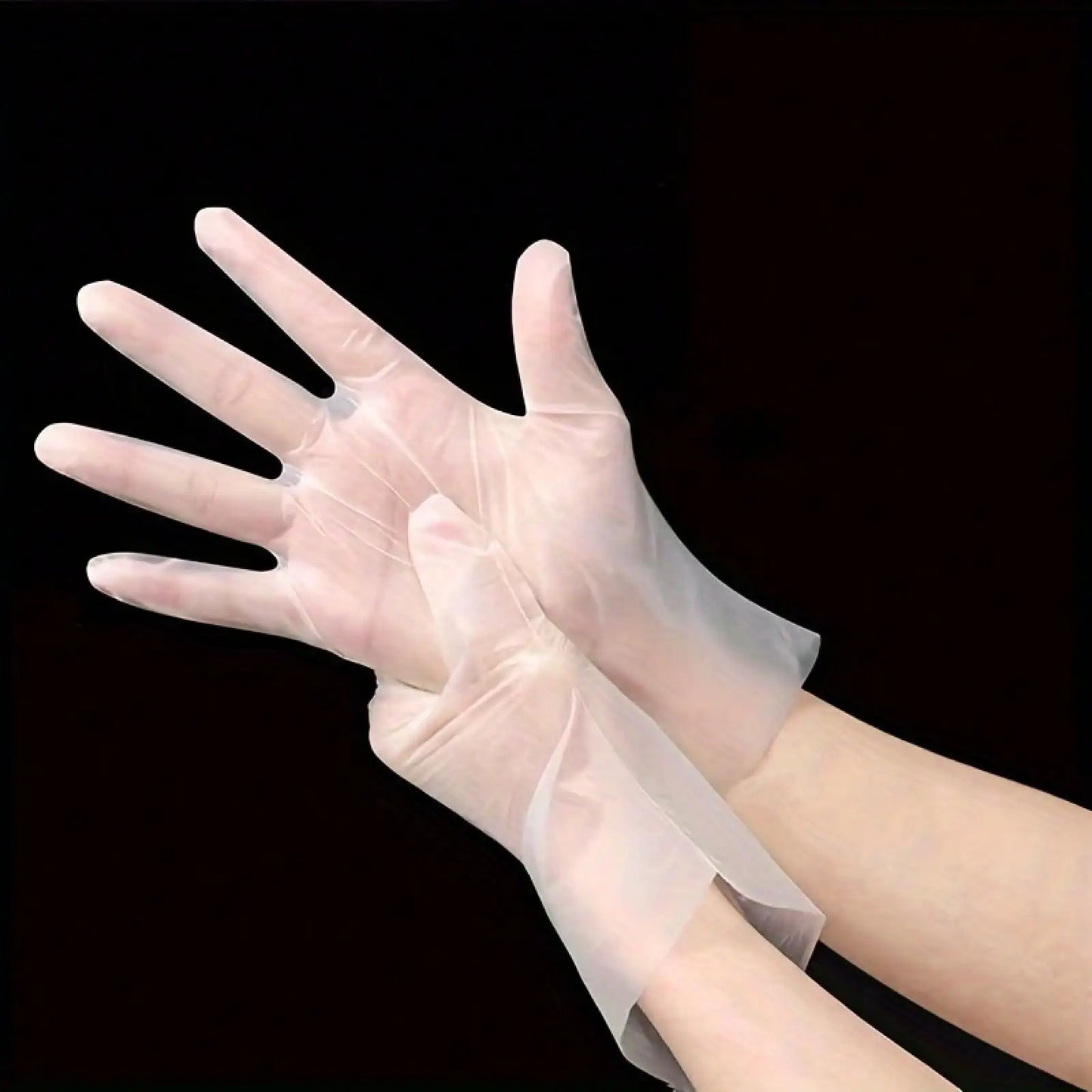 100pcs High-Quality Clear Disposable Gloves, Ideal for Kitchen Cleaning Hair Dyeing Handicrafts, Durable Hand Protection