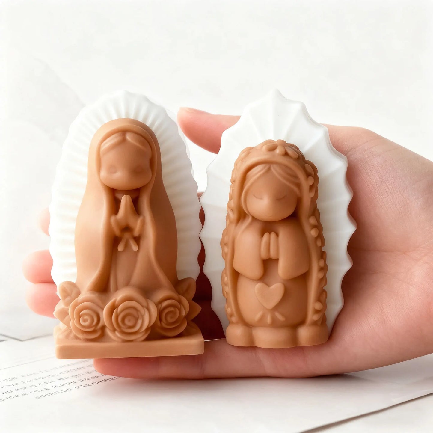 Praying Girl Candle Silicone Mold Prayer Virgin Mary Aroma Soap Plaster Wax Clay Craft Ornaments Making Mold Home Decor