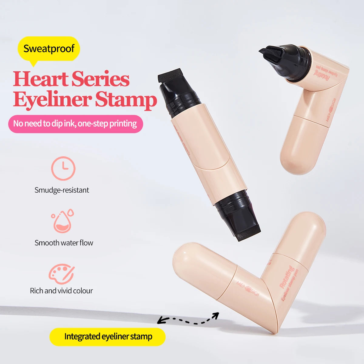 Rotatieve eyeliner pen, snel droge waterdichte anti-zweet, niet gemakkelijk vervagen functie, multifunctionele eyeliner pen, nat