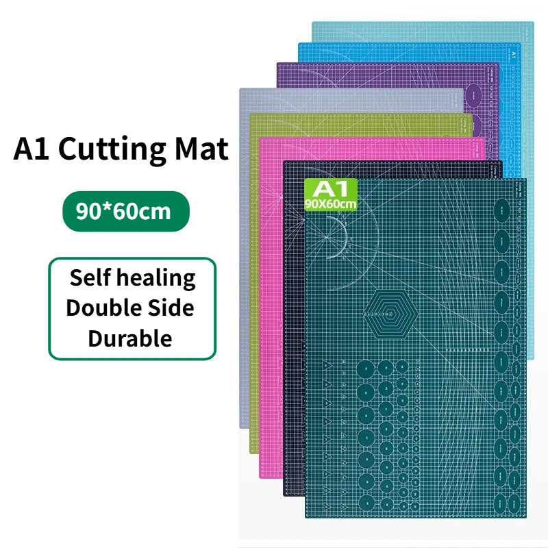 A1 Large Cutting Mat, Self Healing Double Side A1 Cutting Pad for Crafting Silhouette Green Sewing Cutting Mats