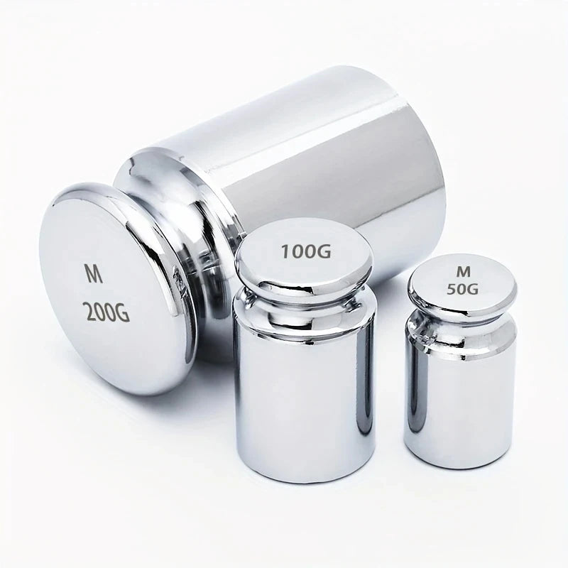 100g 200g 500g Precision Calibration Set Stainless Steel Weights Chrome-Plated Scale Weights Set Household Kitchen Tools Calibration Professional Laboratory Supplies