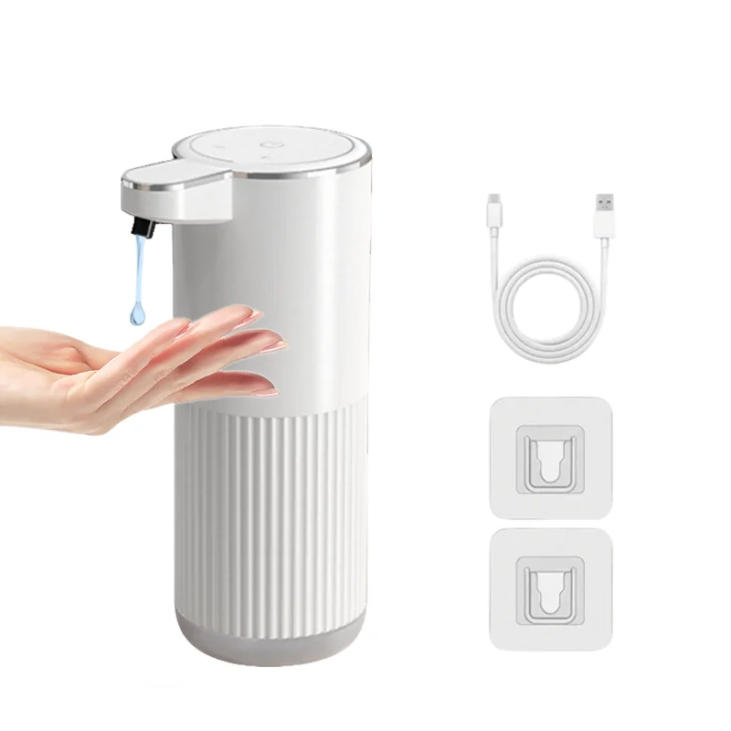 4-Level Adjustable 360ml Touchless Automatic Soap Dispenser, Wall Mount Hands Free Foam/Gel Dispenser